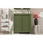 Meuble-lavabo spacieux en céramique vert olive pour les petites salles de bain