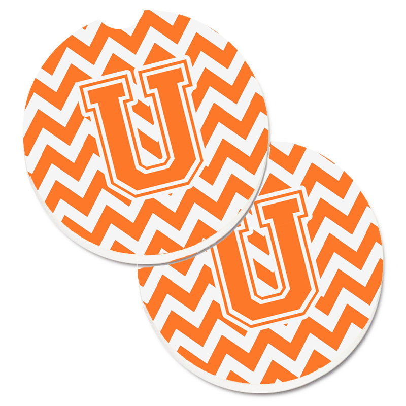 Sous-verre pour voiture, U, Blanc / orange