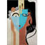 Multi-Coloured Ethnic Themed Surrealist Portrait Patterned Modern Decorative Rug-1531171510