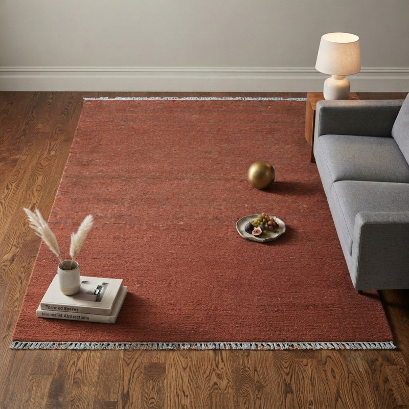 Tapis intérieur en coton et polyester tissé à la main, Rectangulaire 3 pi x 5 pi