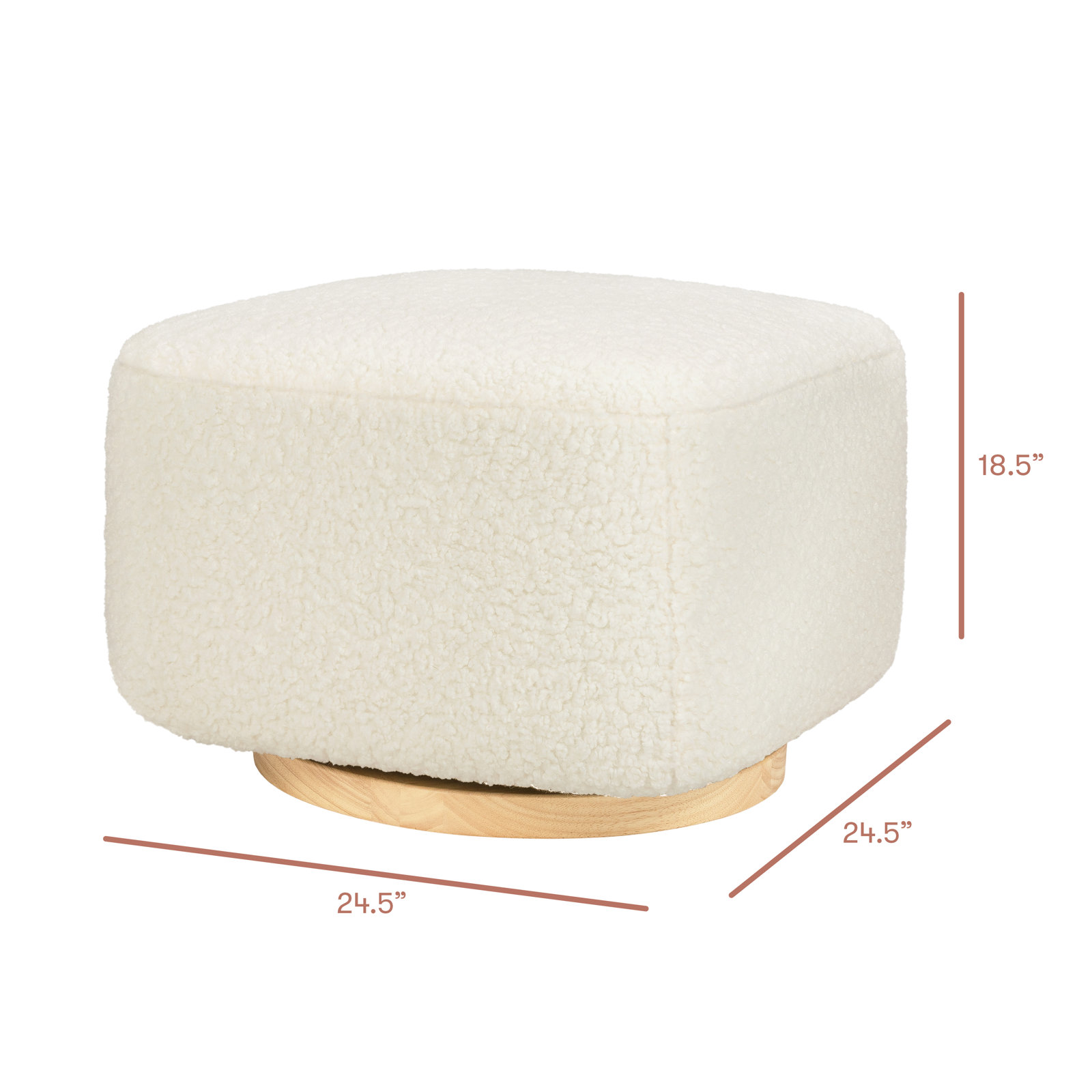 Kiwi Gliding Ottoman, Natural, Cream Shearling