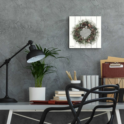 «Hello Winter Wreath» par Lori Deiter, art mural en verre acrylique