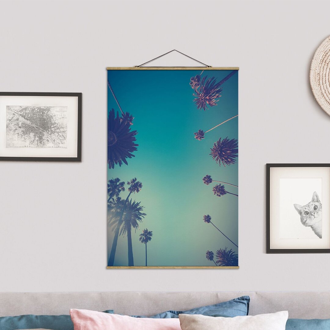 Grafikdruck Tropical Plants Palmen und Himmel II