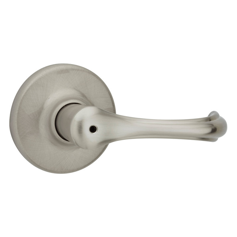 Dorian Bed/Bath Privacy Lever, Satin Nickel, 2.66" H x 6.5" W