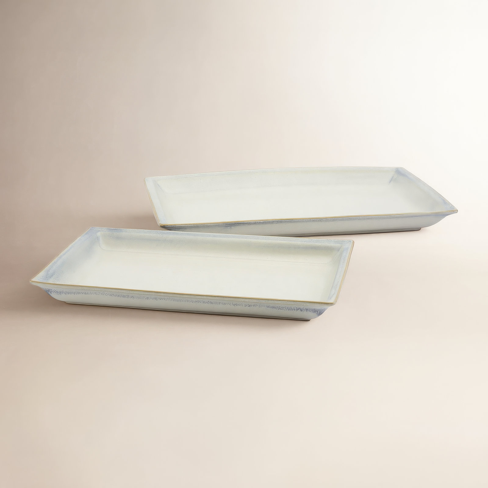 Hudson REACTIVE GLAZE 2PC RECTANGULAR PLATTERS