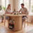 38-112" Extendable Folding Dining Table for 2-12 People, Expandable Fluted Table with Side Storage Shelves-318752349