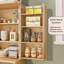 Grand garde-manger Modern Modern - Rangement en bois cannelé élégant avec 6 tablettes de porte-2008749923