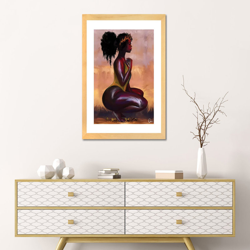 " Royal Seed " by Crixtover Edwin, 24" H x 16" W x 1" D, Natural Wood Paper, White