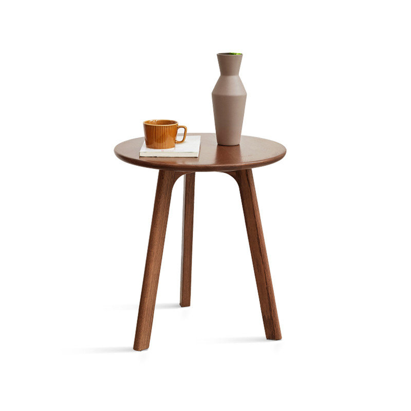 Table de bout ronde 100% chêne massif, petite table d'appoint minimaliste pour le salon et la chambre à coucher, H 19,69 po