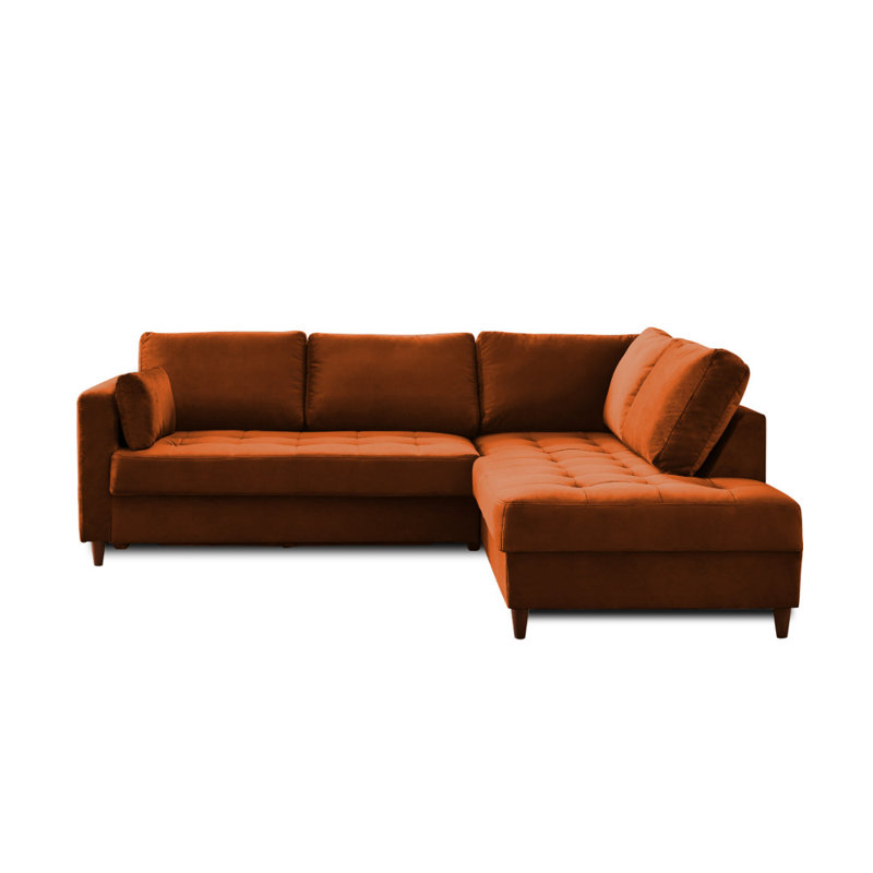 5 Seater Velvet Sofa Bed, Right Hand Facing, Peacock Blue