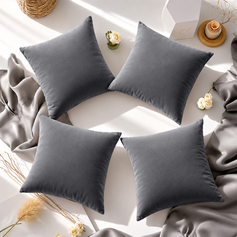 Soft Premium Microfiber Dyed Cushion Cover, GREY