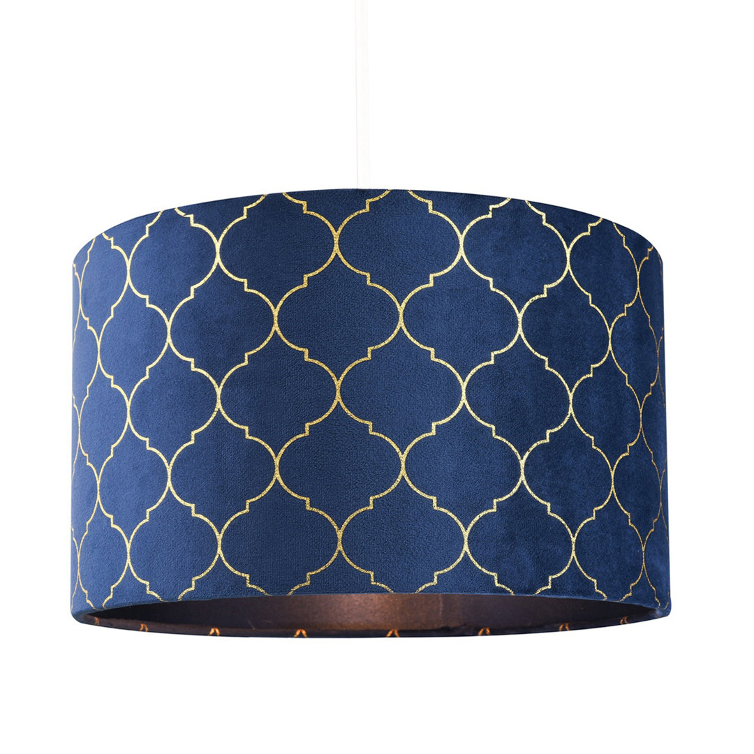 Modern Soft Brushable Velvet Lamp Shade With Gold Foil Decor By Rosdorf Park