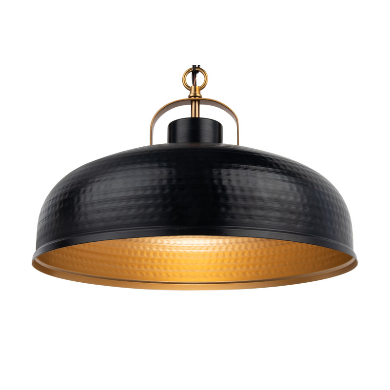 Gettysburg 1 - Light Hammered Metal Dome Pendant Light