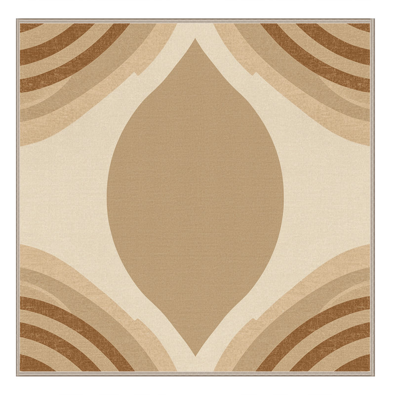 Tapis brun doux et moelleux Défino, Carré 4 pi