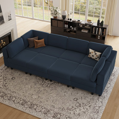 Upholstered Modular Sectional Sofa U-Shaped Sleeper Sofa Bed With Storage Space