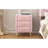 Upholstered Wooden Nightstand With 3 Drawers And Metal Legs&Handles, Bedside Table With Marbling Stickers Worktop - Pink-1786089095