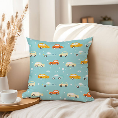 Transportation Toy Cars Pattern Kids Room Children's Art II Pillow Cover