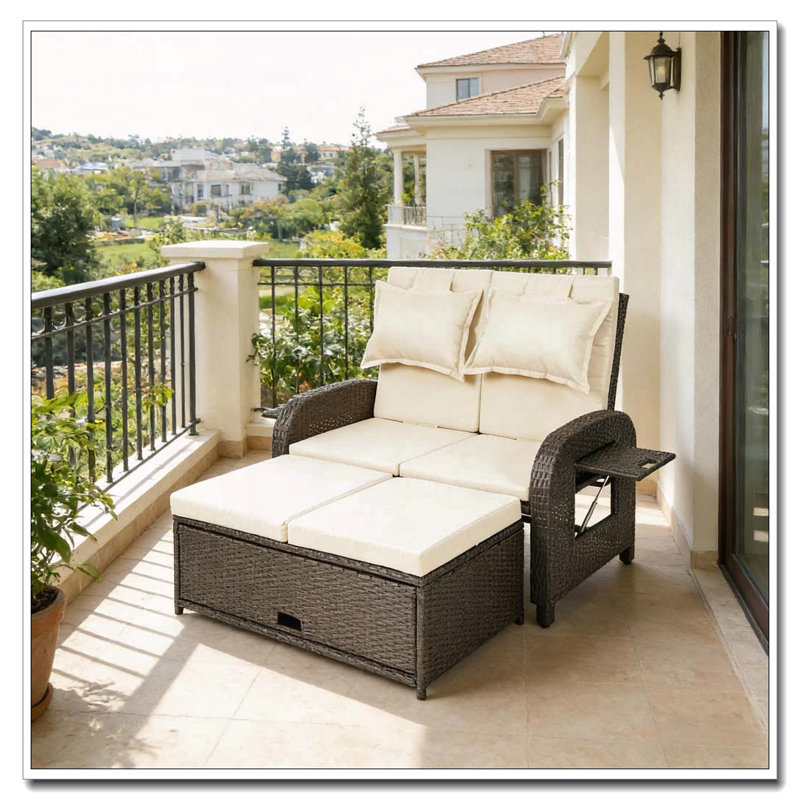 Canapé inclinable convertible 3 en 1 Wicker, Blanc