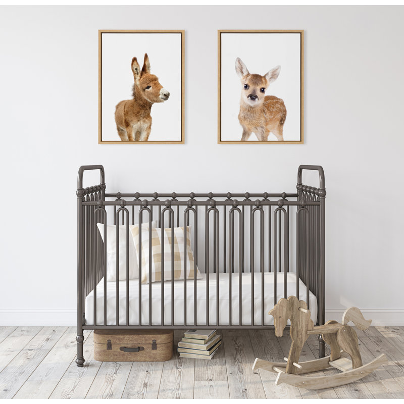"Animal Studio Burro" par Amy Peterson, reproduction d'art sur toile encadrée, Encadré naturel