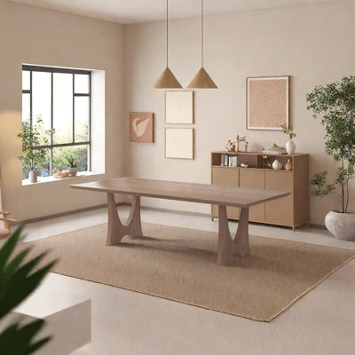 Ash wood rectangle dining table