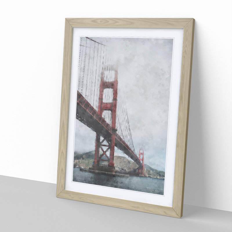 Golden Gate Bridge Vol.4 - Picture Frame Painting, 48cm H x 36cm W x 2cm D, Oak Framed
