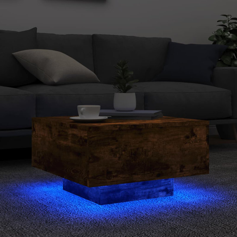 Bronda Four Leg Coffee Table, 31cm H x 55cm W x 55cm D, Smoked Oak