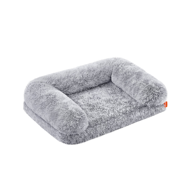 Fluffy Large Dog Bed, L Orthopedic Dog Sofa Bed For Medium Dogs, 23cm H x 58cm W x 76cm D, Grey