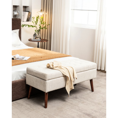 Storage Bench With For Bedroom Entryway - Ample Space, 43.7" W X 18.1" D Build,