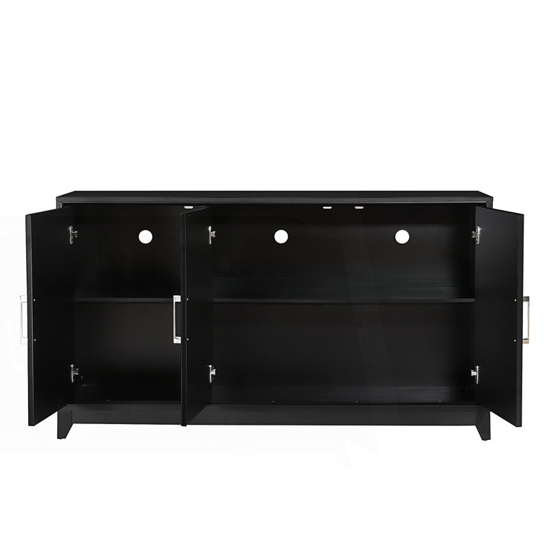 Console avec 2 espaces de rangement spacieux, Noir, noir, noir, noir