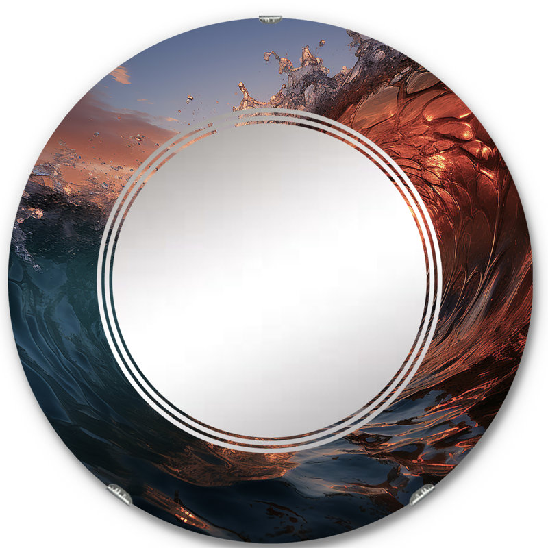Edirne - Miroir mural Coastal Waves, 24 po x 24 po