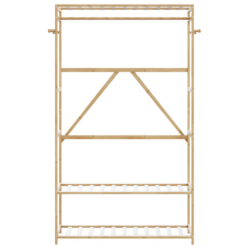  Clothes Rack With Shelves 43.3"X15.7"X68.9" Bamboo