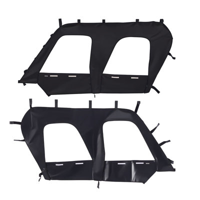 Cab Enclosure Upper Doors, Compatible with Kawasaki Teryx4 2012-2022, Soft Upper Doors, Windproof and Waterproof Upgraded Zipper UTV Soft Side Window Kit, Work with Roof and Partial Windshields