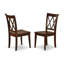 Ensemble de table de cuisine 3 pièces pour petits espaces comprenant une table de salle à manger ronde avec piédestal et 2 chaises, acajou-779668940-723470831-789984591