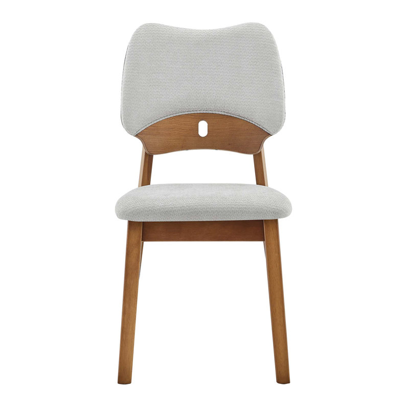 Chaises de salle à manger ergonomiques en bois massif avec coussins en tissu moelleux, Grey