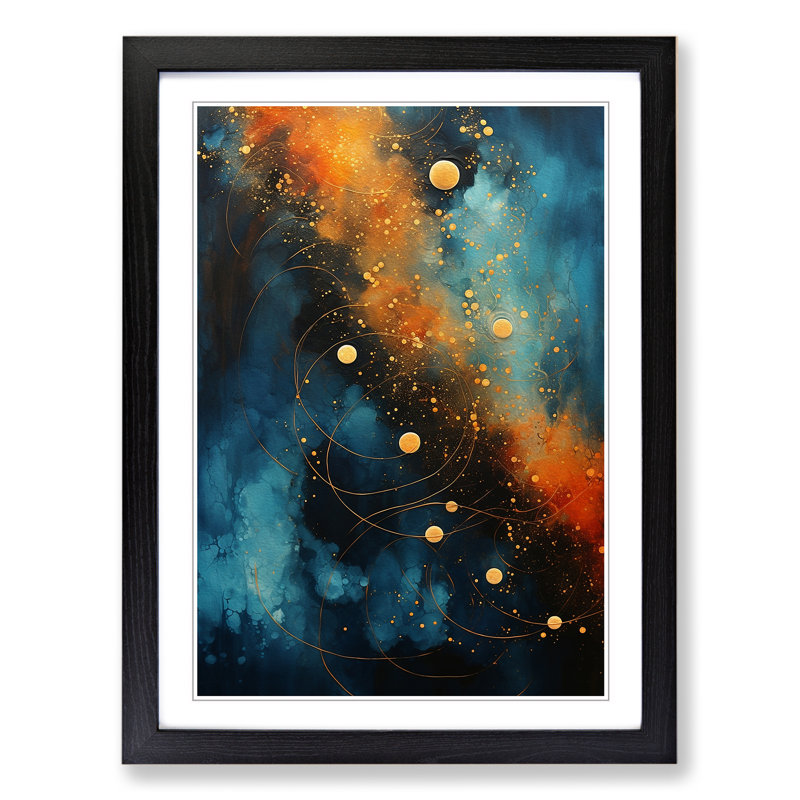 Universe Abstract Art - Framed Print, 34cm H x 25cm W, Black Framed