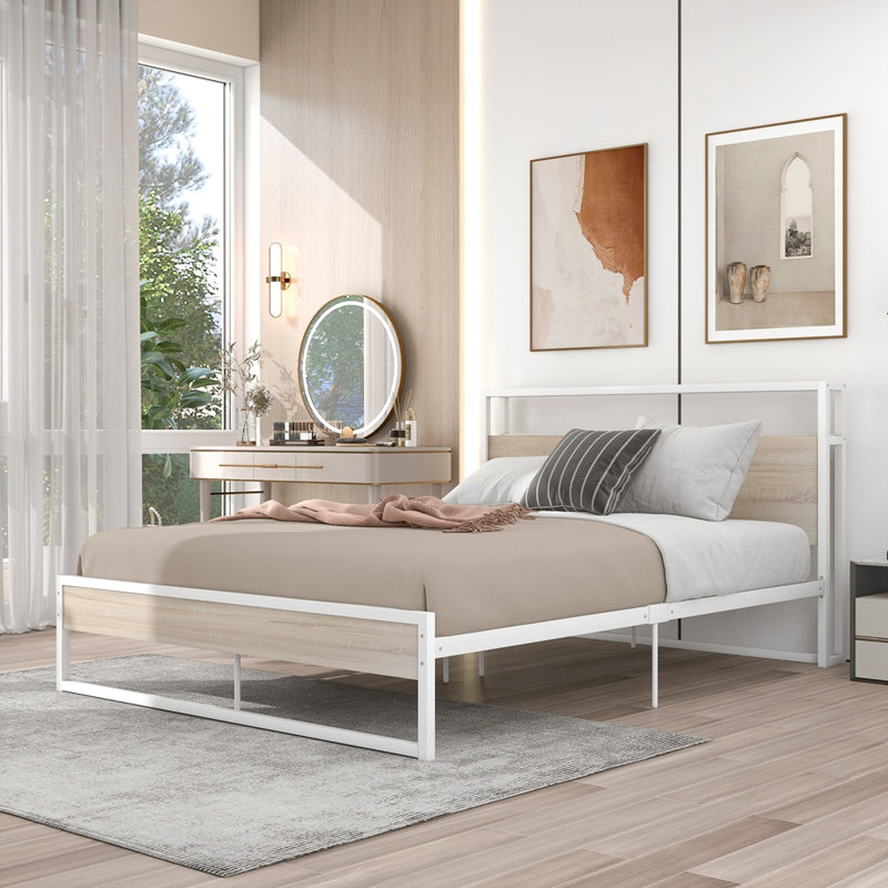 Lit plateforme, Blanc, Grand