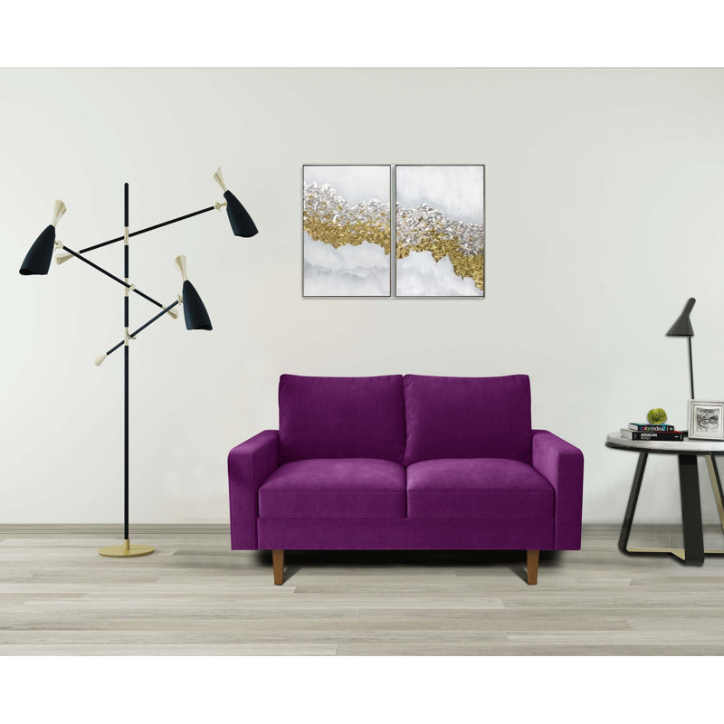 Jekori 59'' Velvet Loveseat, Eggplant Velvet