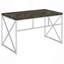 Bureau, bureau à chevrons gris rustique et bureau chromé