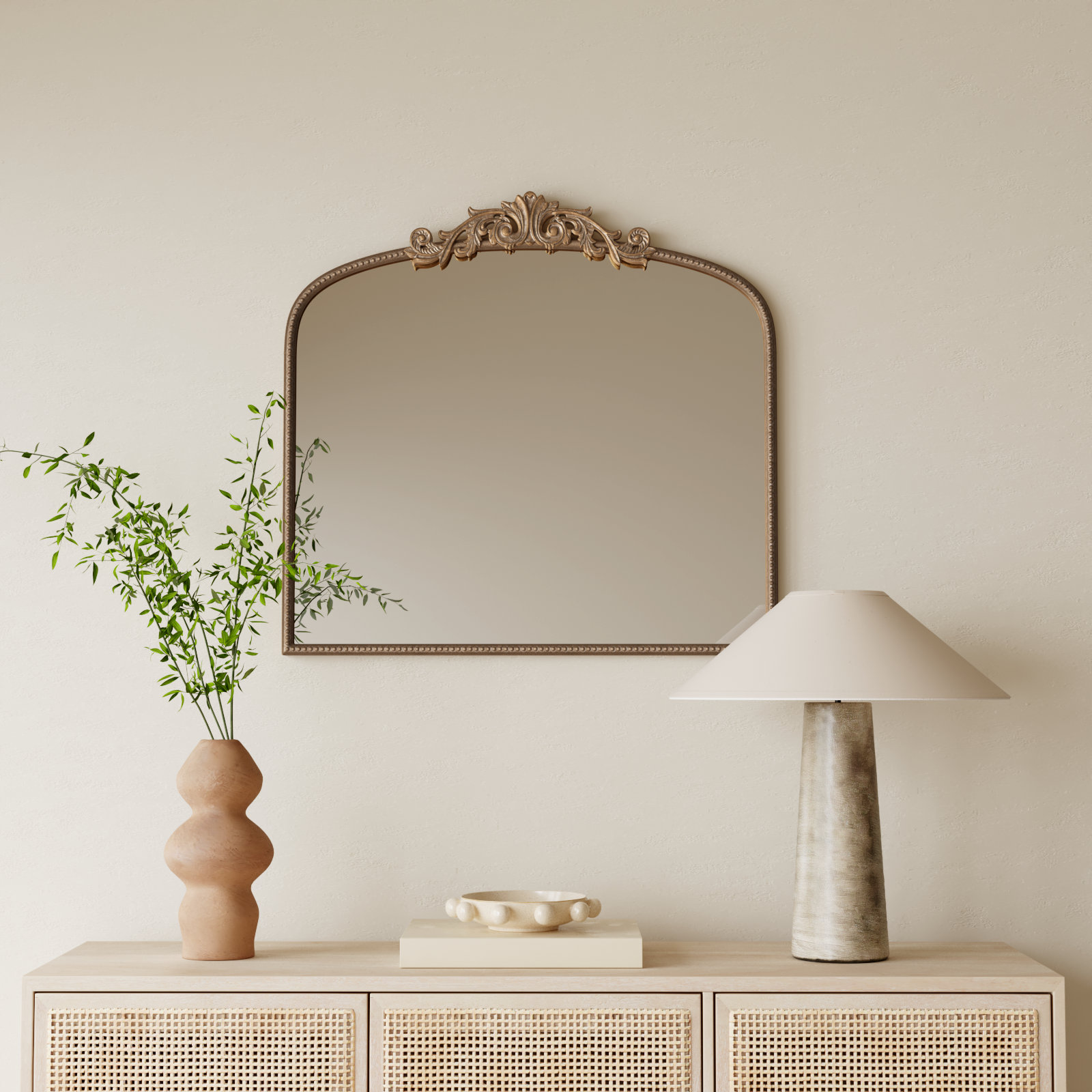 Emmeline Metal Arch Mirror, Gold, 31" x 40"