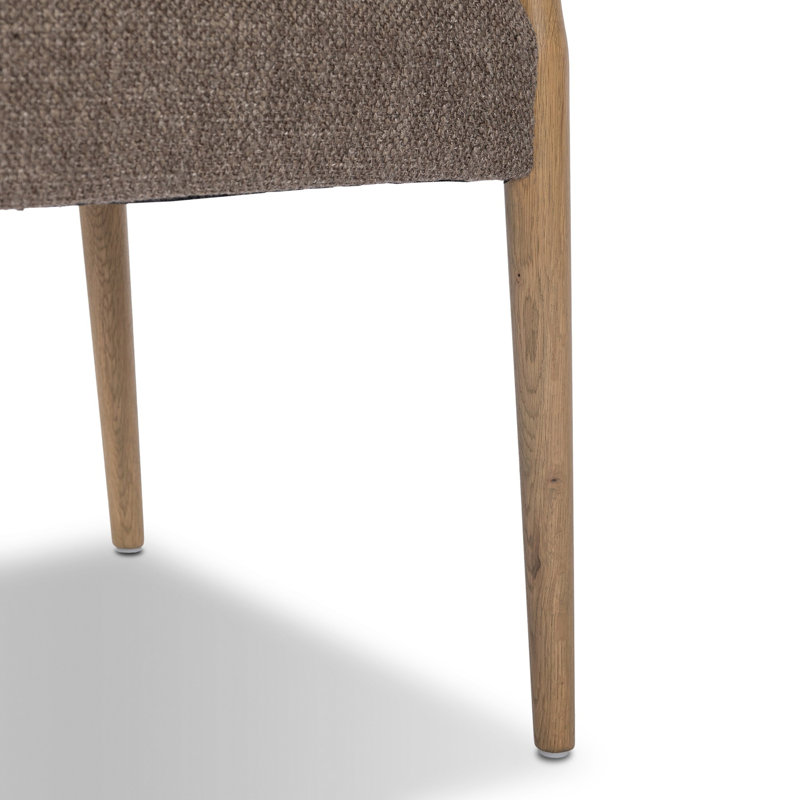 Fauteuil de salle à manger Tara Yokum, Vison saxon, Chêne naturel