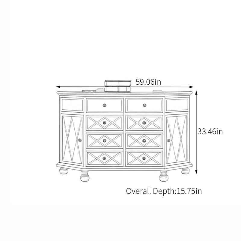 American style retro multi-functional sideboard, Brown