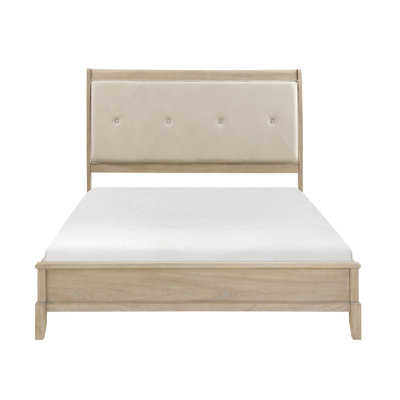 Bed California King Bedroom Engineered Wood Farmhouse Beige