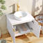 Meuble-lavabo simple autoportant 30 po avec plateau en céramique-99676848
