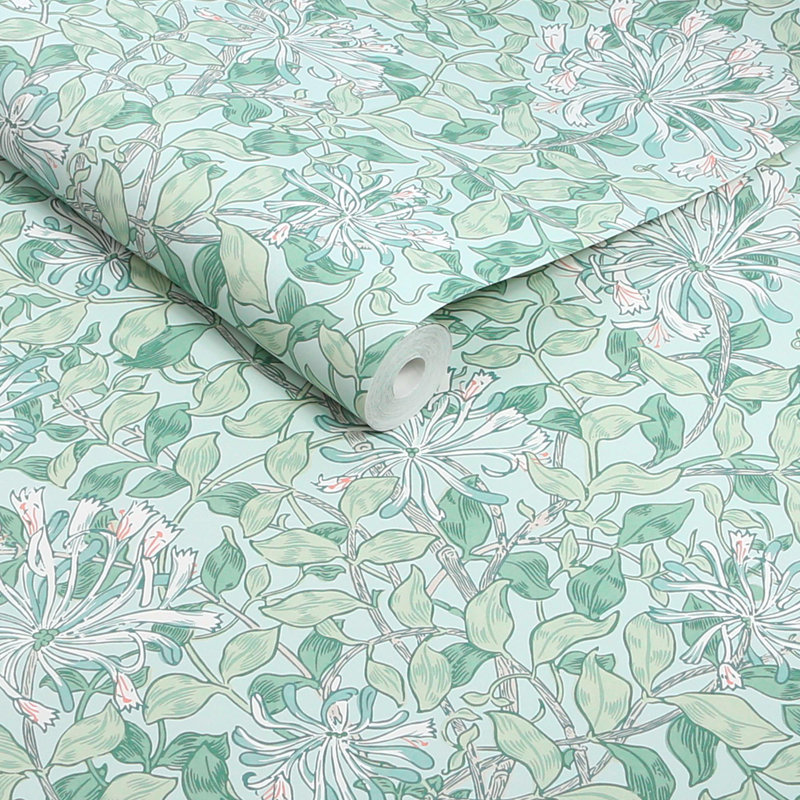 William Morris at Home 10m x 52cm Texture Matte Wallpaper Roll, Blue