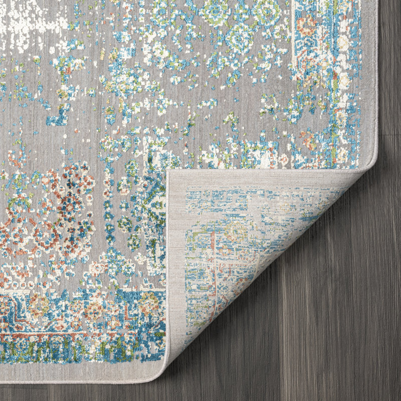 Lydian Oriental Area Rug in Blue, Rectangle 7'11" x 9'10"