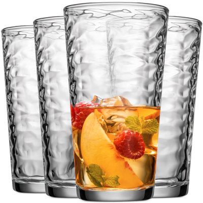 Drinking Glasses Highball Glass Cups, 17 Oz Cooler Glassware,Set Of 10 (Clear)