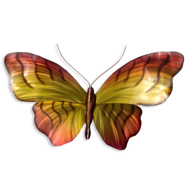 Décoration murale en métal papillon zèbre