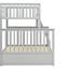 Lit superposé simple au-dessus de double en bois gris, équipé et doté de caractéristiques, construction en pin robuste, peut être divisé en deux pour plus de commodité, pas de sommier nécessaire, rampe supérieure - protection de la longueur, bas