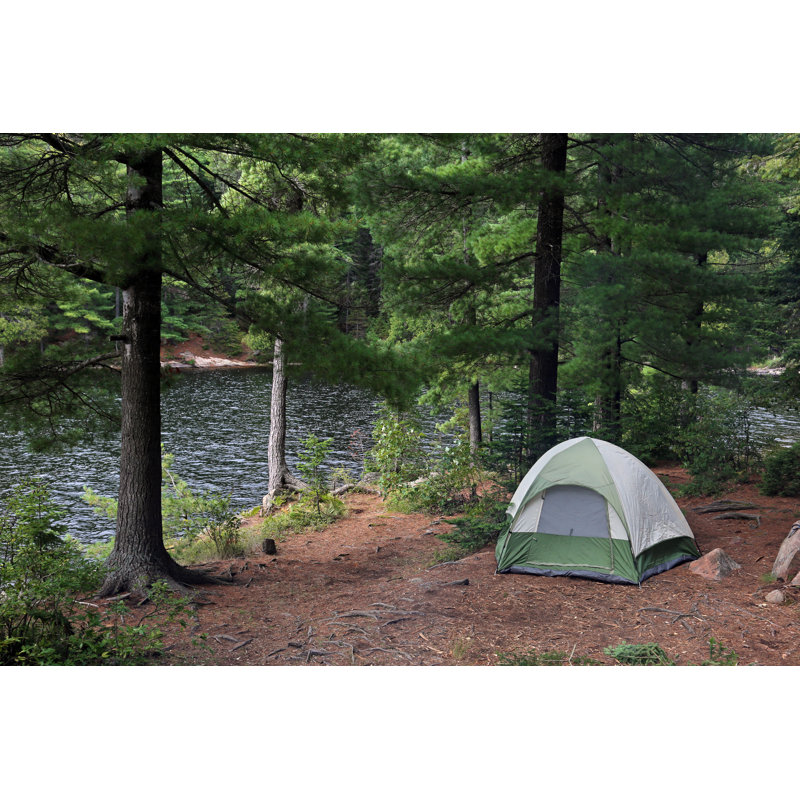 Green Tent by Ca2hill - Wrapped Canvas Print, 30cm H x 46cm W
