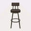 Tabouret de comptoir pivotant en métal brun avec similicuir brun